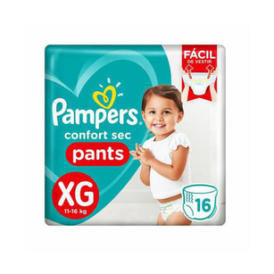 Fralda Pampers Pants Confort Sec Xg Pacotao Com 16 Unidades