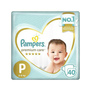 Fralda Pampers Premium Care Pacote Mega Tamanho P 40 Fraldas Descartáveis