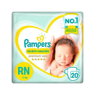 Imagem do produto Fralda Pampers Premium Care Recémnascido Tamanho Rn 20 Fraldas Descartáveis