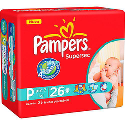 Fralda Pampers Supersec Tam P 26Un