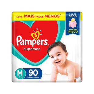 Fralda Pampers Supersec Tamanho M Com 90 Unidades