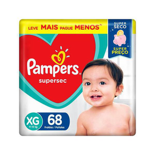 Fralda Pampers Supersec Tamanho Xg Leve 68 Pague 64 Unidades