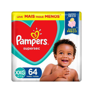 Fralda Pampers Supersec Tamanho Xxg Leve 64 Pague 60 Unidades