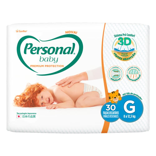 Fralda Personal Baby Premium Protection Tamanho G 56 unidades