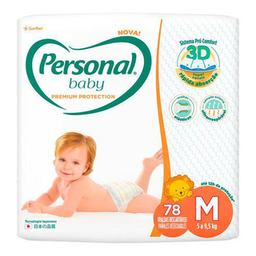 Fralda Personal Baby Premium Protection Tamanho M 78 Unidades