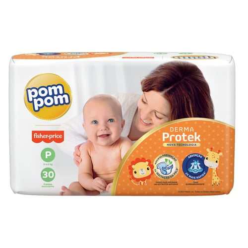 Imagem do produto Fralda Pom Pom Derma Protek P 30 Unidades