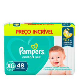 Fraldas Pampers Total Confort Xg Caixa Prática 48Un.