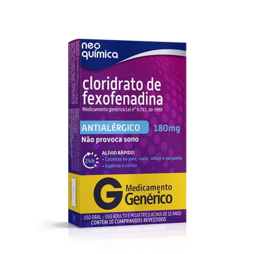 Fexofenadina 180Mg Com 10 Comprimidos Revestidos - Neo Química Genérico