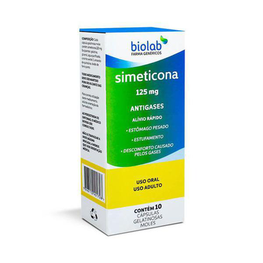 Imagem do produto Simeticona Biolab 125Mg - 10 Cápsulas