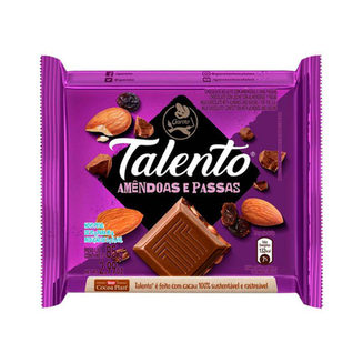 Garoto Talento 85Gr Amendoas E Passas