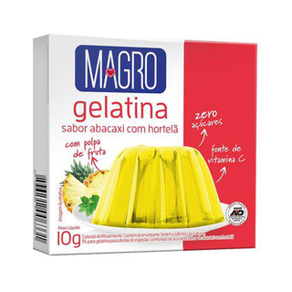 Gelatina Magro Com Sucralose Sabor Abacaxi Com Hortela 10G