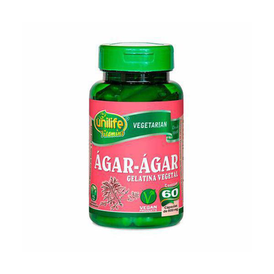 Imagem do produto Gelatina Vegetal Agaragar Unilife 60 Cápsulas De 600Mg