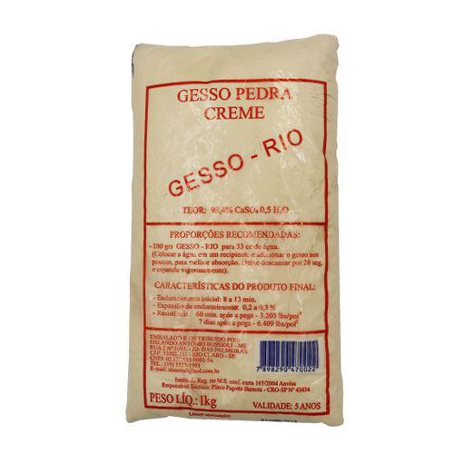 Gesso Pedra Creme Tipo Iii 1Kg Rio