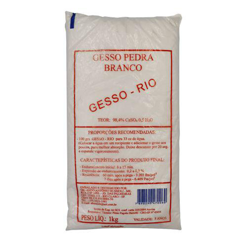 Gesso Pedra Tipo Iii Branco 1Kg Rio