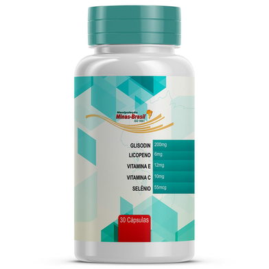 Glisodin 200Mg Licopeno 6Mg Vitamina E 12Mg Vitamina C 10Mg Selênio 55Mcg  30 Cápsulas