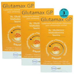 Glutamax Gp Suplemento Para Animais 250Ml Inovet Kit 3