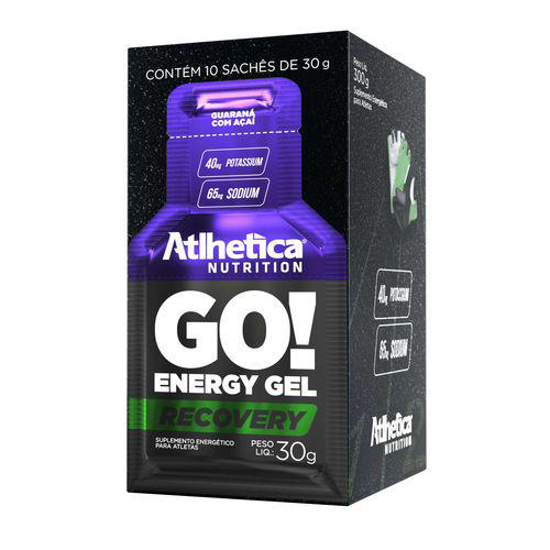 Go! Gel Recovery Gel Guaraná Com Açaí 10 Sachês De 30G Atlhetica Nutrition