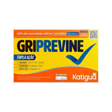 Gripevine Tripla Ação 500Mg Katiguá A 20 Cápsulas