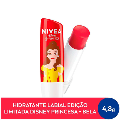 Hidratante Labial Nivea Morango Shine Disney Bela Com 4,8G