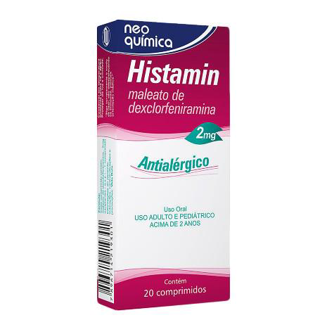 HISTAMIN 2MG COM 20 COMPRIMIDOS - NEOQUIMICA - VALIDADE 10/2024