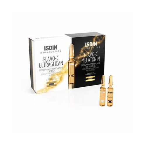 Kit Sérum Facial ISDINCEUTICS FlavoC Ultraglican + Melatonin 20 Unidades