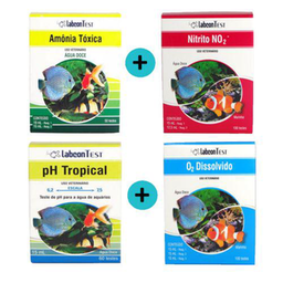 Kit 1 Labcon Amônia Tóxica Água Doce + Nitrito + 1Ph Tropical 15Ml + 1 Labcon O2 Dissolvido