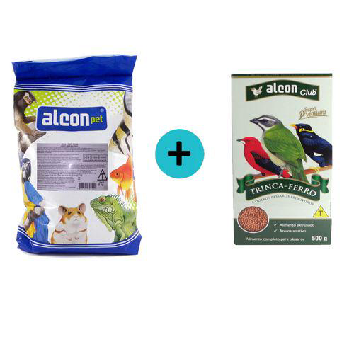 Kit 1 Ração Alcon Club Curió 5Kg+1 Ração Alcon Club Trincaferro 500G