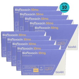 Kit 10 Biofloxacin 50Mg C/ 10 Comprimidos Biovet