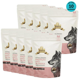 Kit 10 Snacks Hana Healthy Life Hypoallergenic Proteção Antialérgica P/ Cães Adultos 65G