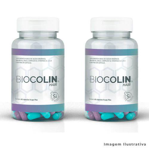 Imagem do produto Kit 2 Biocolin Hair 60 Cápsulas De 500 Mg