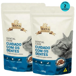 Kit 2 Snacks Hana Healthy Life Dental Care P/ Gatos Adultos 60G