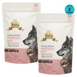 Kit 2 Snacks Hana Healthy Life Hypoallergenic Proteção Antialérgica P/ Cães Adultos 65G