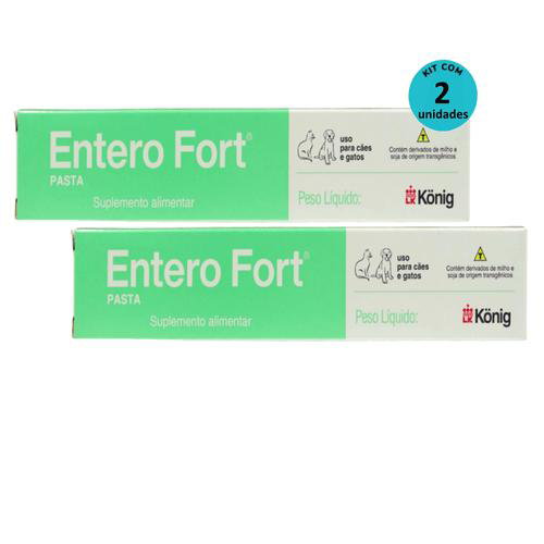 Kit 2 Suplemento Alimentar Entero Fort Pasta König 15G P/ Cães E Gatos