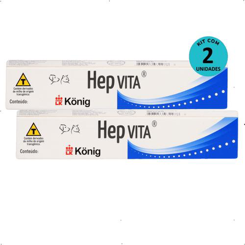 Kit 2 Suplemento Alimentar Hep Vita König 15G P/ Cães E Gatos