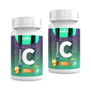 Kit 2X Vitamina C Ácido Ascórbico 60 Cápsulas Nutrivale