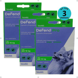 Imagem do produto Kit 3 Defend Pro Cães Até 10Kg Biovet