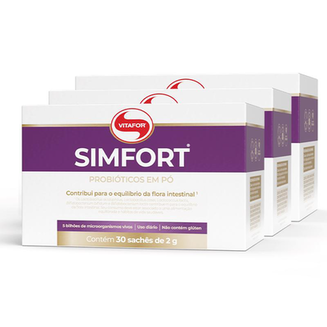 Imagem do produto Kit 3 Simfort Mix De Probióticos Vitafor 30 Sachês De 2G