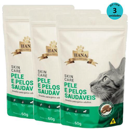 Kit 3 Snacks Hana Healthy Life Skin Care P/ Gatos Adultos 60G