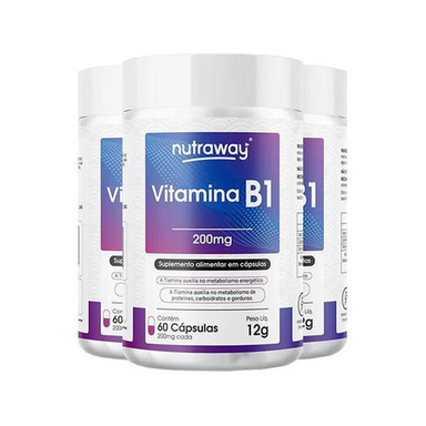 Imagem do produto Kit 3 Vitamina B1 Nutraway 60 Cápsulas