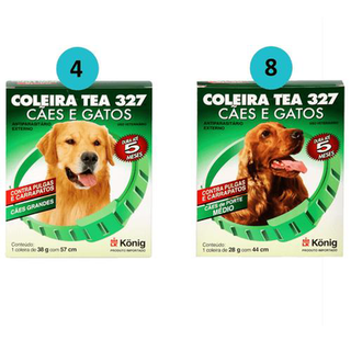 Kit 4 Coleiras Tea Cães 57Cm Grande + 8 Coleira Tea Cães 44Cm Méd. Konig