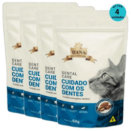 Imagem do produto Kit 4 Snacks Hana Healthy Life Dental Care P/ Gatos Adultos 60G