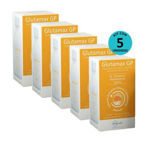 Kit 5 Glutamax Gp Suplemento P/ Animais 80Ml Inovet