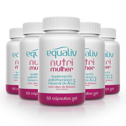 Imagem do produto Kit 5 Nutri Mulher Polivitamínico De A A Z Equaliv 60 Cápsulas Gel