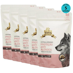 Kit 5 Snacks Hana Healthy Life Hypoallergenic Proteção Antialérgica P/ Cães Adultos 65G