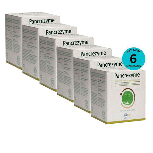 Kit 6 Pancrezyme Suplemento P/ Cães E Gatos 2,8G C/ 30 Sachê Inovet