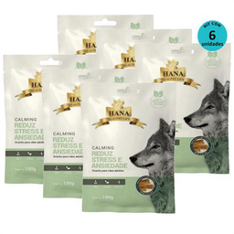 Kit 6 Snacks Hana Healthy Life Calming Reduz Stress E Ansiedade P/ Cães Adultos 100G