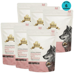 Kit 6 Snacks Hana Healthy Life Hypoallergenic Proteção Antialérgica P/ Cães Adultos 65G