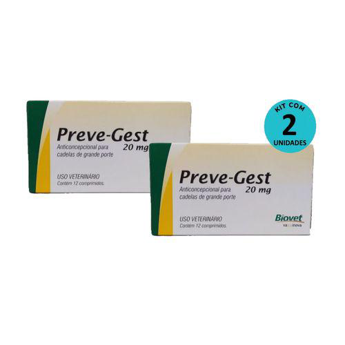 Imagem do produto Kit Anticoncepcional Prevegest Biovet 20Mg C/ 12 Comprimidos C/ 2 Unidades