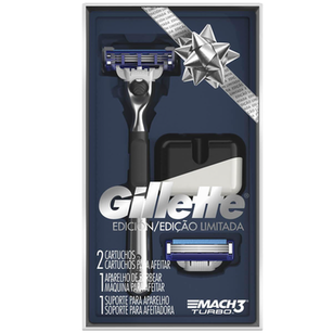 Imagem do produto Kit Aparelho De Barbear Gillette Mach 3 Turbo Edição Limitada + 2 Cargas 1 Unidade