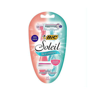 Kit Bic Aparelho Depilatório Soleil Sensitive 3 Lminas 2 Unidades